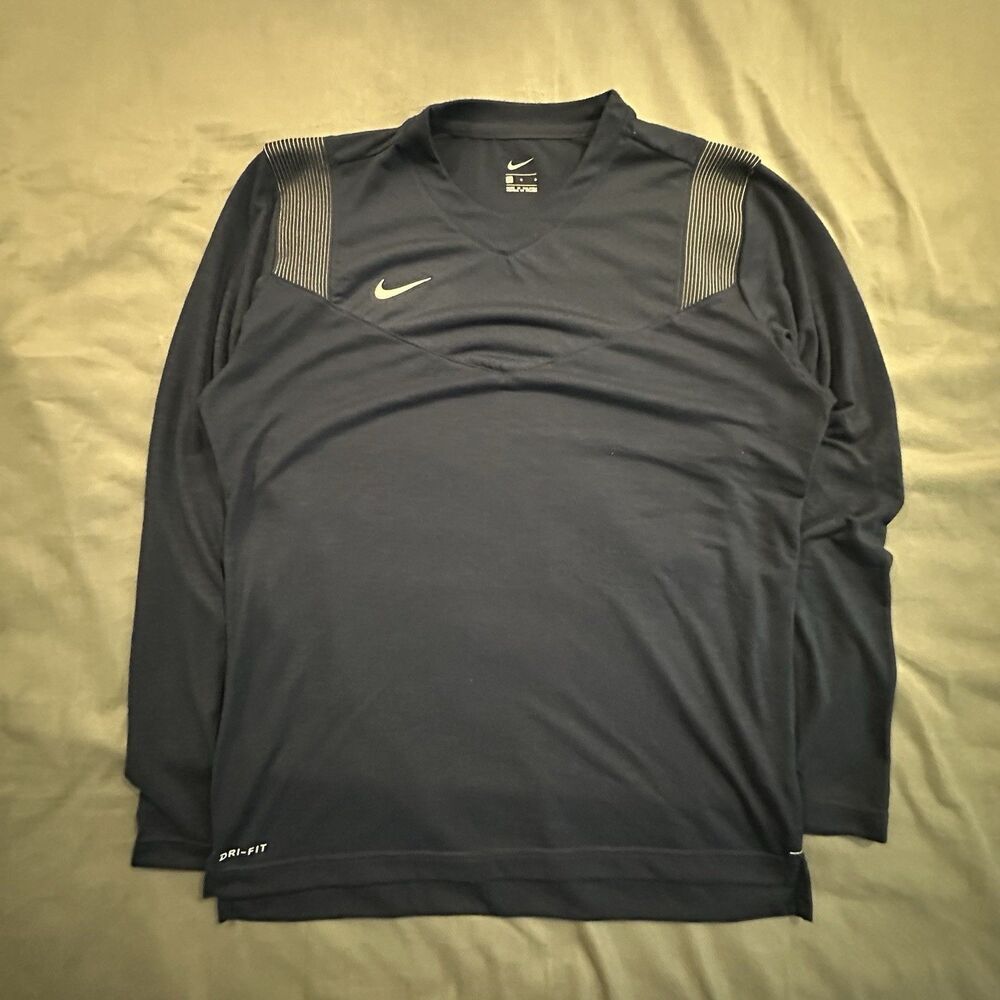Nike Team Player Long Sleeve UV Shirt Mens Navy Blue CW3539-419 Mens L Dri-Fit